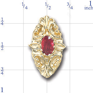 A1608 14K RUBY SLIDE 